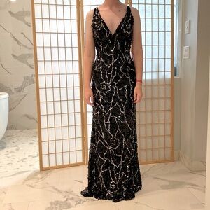 NWT Handmade Silk Pageant/Formal Gown Fully Embellished Silk Low Back Shail K, 0